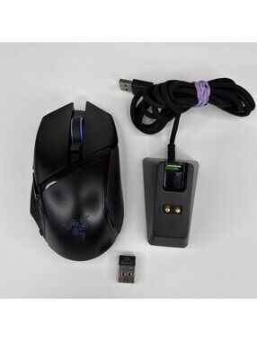 Razer Black 20K DPI RC30-031701 Wireless Gaming Mouse W/ Dongle & Charging Dock